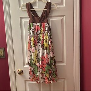 Milly of New York 100% Silk Floral Dress - Cross Back